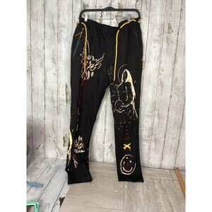 Isaac Pelayo Tango Hotel Graphic Print Black Sweatpants Men Size Large